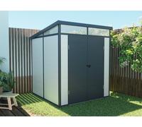 Abri de jardin en résine gris 3,65 m² avec plancher - MINARO
