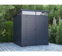 Abri de jardin en résine gris anthracite 3,65 m² avec plancher - MINARO