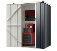 Abri de Jardin Extérieur en Métal 1,6 m³ 117x89x162 CM COSTWAY-Structures à Emboîtement-Porte Verrouillable-Kit de Vis d'Expansion