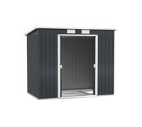 Abri de jardin - Outsunny - 2,77 m² - kit de fondation, porte coulissante verrouillables - 213 x 130 x 172 cm - gris