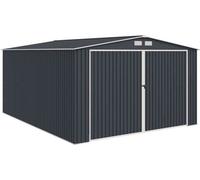 Abri de jardin / Garage en métal 18,2 m² - 380 x 480 x 232 - ORION Kit d'ancrage, 2 portes coulissantes frontale, 1 porte latérale
