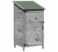 Abri de jardin Gris 59,5 x 56 x 113,5 cm Bois d'épicéa massif | Gîte en bois robuste, aération louvre, toit asphalté, rangement généreux, montage facile