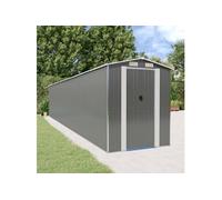 Abri de Jardin Gris Clair 192x357x223 cm Acier Galvanisé Stockage vidaXL