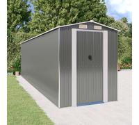 Abri de Jardin Gris Clair 192x357x223 cm Acier Galvanisé Stockage vidaXL
