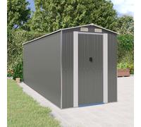Abri de Jardin Gris Clair 192x357x223 cm Acier Galvanisé Stockage vidaXL
