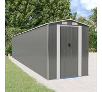 Abri de Jardin Gris Clair 192x357x223 cm Acier Galvanisé Stockage vidaXL