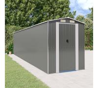 Abri de Jardin Gris Clair 192x357x223 cm Acier Galvanisé Stockage vidaXL