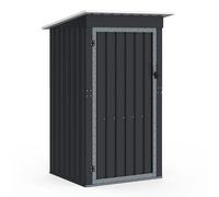 IDMarket - Abri de Jardin Gris en Acier galvanisé 100 x 95 x 160 cm avec Toit incliné 1 Porte