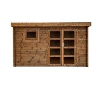 Abri de jardin - INT042 - Bois traité - 28 mm - 9.9 m² - 1 fenêtre ouvrante