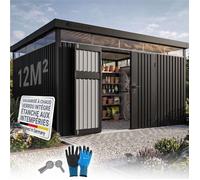 Abri de jardin Juskys Luzern XL - 12 m² - Anthracite.