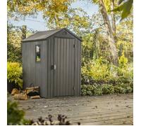 Abri de jardin KETER Darwin 46, en resine aspect bois, Gris - 2,3 - 125.8x184.5x205 cm