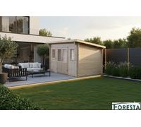 Abri de jardin Luxe 4x4m, épaisseur 42mm, toit en acier