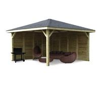 Solid Pavillon de jardin en bois d’épicéa traité autoclave - Kiosk 14,75 m² - S7774