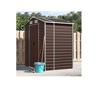 vidaXL Abri de jardin marron 191x130x198 cm acier galvanisé 3188264