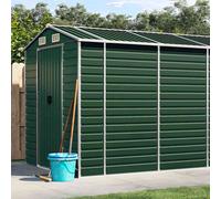 vidaXL Abri de Jardin, Cabane à Outils avec Poignées, Remise à Outils avec Toit Inclinable, Abri de Rangement Terrasse, Vert 3188233