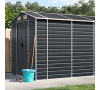 Abri de jardin anthracite 191x555x198 cm acier galvanisé