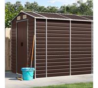 Abri de jardin marron clair 191x895x198 cm acier galvanisé vidaXL
