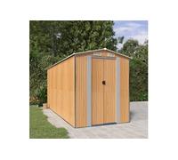 Abri de Jardin Marron Clair 192x938x223 cm Acier Galvanisé Stockage vidaXL