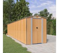 Abri de Jardin Marron Clair 192x938x223 cm Acier Galvanisé Stockage vidaXL