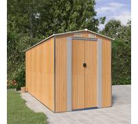 Abri de jardin Marron clair 192x440x223 cm Acier galvanisé 3147474