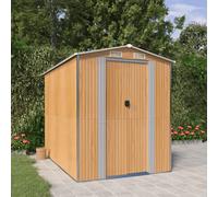 Abri de Jardin Marron Clair 192x938x223 cm Acier Galvanisé Stockage vidaXL