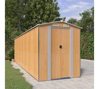Abri de Jardin Marron Clair 192x938x223 cm Acier Galvanisé Stockage vidaXL