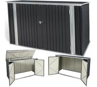 Abri de jardin coffre métallique vélos, outils - 210 x 130 x 105 cm