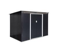 sweeek - Abri de Jardin en métal Couleur Anthracite 4.85m² avec puits de lumière - AUDOMAROIS-