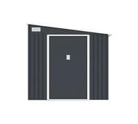 Abri de jardin métal adossé en acier galvanisé anthracite 5,49 m² - DAUSTIN