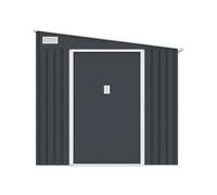 Abri de jardin métal adossé en acier galvanisé anthracite 5,49 m² - DAUSTIN