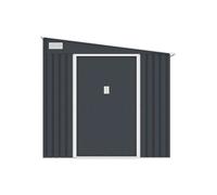 Abri de jardin métal adossé en acier galvanisé anthracite 5,49 m² - DAUSTIN