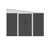 Abri de jardin métal adossé en acier galvanisé anthracite 9,76 m² - DAXTON