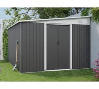 Abri de jardin métal adossé en acier galvanisé anthracite 9,76 m² - DAXTON