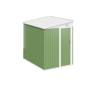 Abri de jardin métal adossé en acier galvanisé vert sauge 3,15 m² - DAXTON