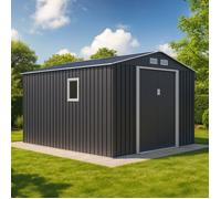 Abri de jardin métal anthracite 8,25 m2 portes coulissantes