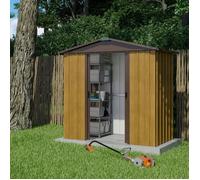 Abri de jardin métal aspect bois 2,3 m2 Yardmaster + kit d'ancrage