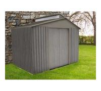 Abri de jardin métal aspect bois vieilli + puit lumière 9363 - 5,44 m² - Chalet et Jardin bois G