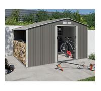 Abri de jardin métal avec bûcher 8,13 m² Trigano + kit d'ancrage