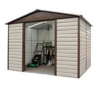 Abri de jardin Yardmaster TBSL en métal coloris beige et marron ép.0,3 mm surface extérieure 4,79 m²