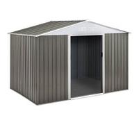 Abri de jardin métal "Dallas" - 2.71 m² - Taupe Gris et blanc. G