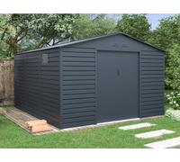 Abri de jardin métal en acier galvanisé - Anthracite - 13,12 m² - ADELMO