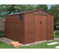 Abri de jardin métal en acier galvanisé effet bois - 8,94 m² - ADELMO