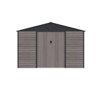 Abri de jardin métal en acier galvanisé effet bois gris 10,98 m² - ADELMO