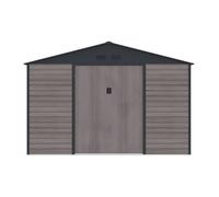Abri de jardin métal en acier galvanisé effet bois gris 10,98 m² - ADELMO