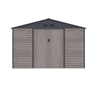 Abri de jardin métal en acier galvanisé effet bois gris 13,12 m² - ADELMO