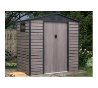 Abri de jardin métal en acier galvanisé effet bois gris 2,79 m² - ADELMO