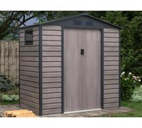 Abri de jardin métal en acier galvanisé effet bois gris 2,79 m² - ADELMO