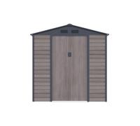 Abri de jardin métal en acier galvanisé effet bois gris 4,15 m² - ADELMO