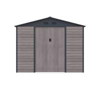 Abri de jardin métal en acier galvanisé effet bois gris 5,40 m² - ADELMO
