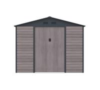 Vente-unique - Abri de Jardin métal en Acier galvanisé Effet Bois Gris 5,40 m² - ADELMO